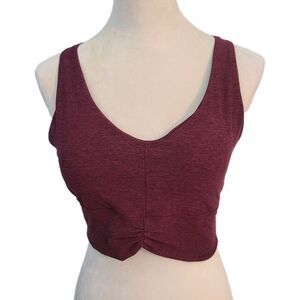 Interval Sports Bra Top Spacedye Red Wine Cutout Open Back M Clean Girl Gymcore